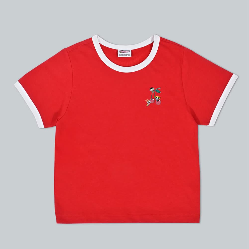 BAOJI x POWERPUFF GIRLS Ringer tees T-Shirt001