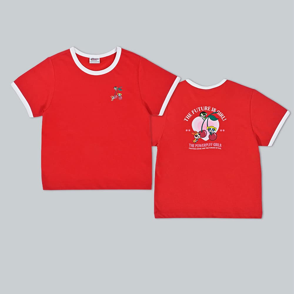 BAOJI x POWERPUFF GIRLS Ringer tees T-Shirt001