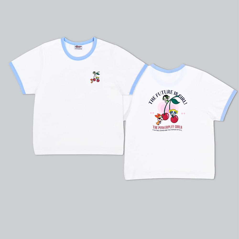 BAOJI x POWERPUFF GIRLS Ringer tees T-Shirt001