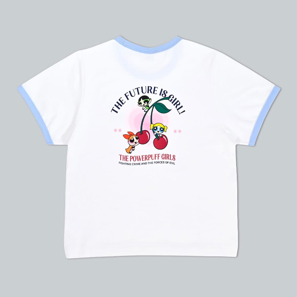 BAOJI x POWERPUFF GIRLS Ringer tees T-Shirt001