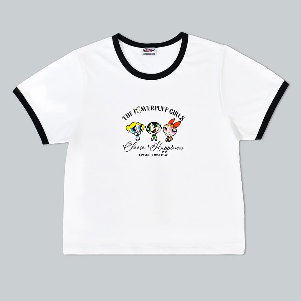 BAOJI x POWERPUFF GIRLS Ringer tees T-Shirt002