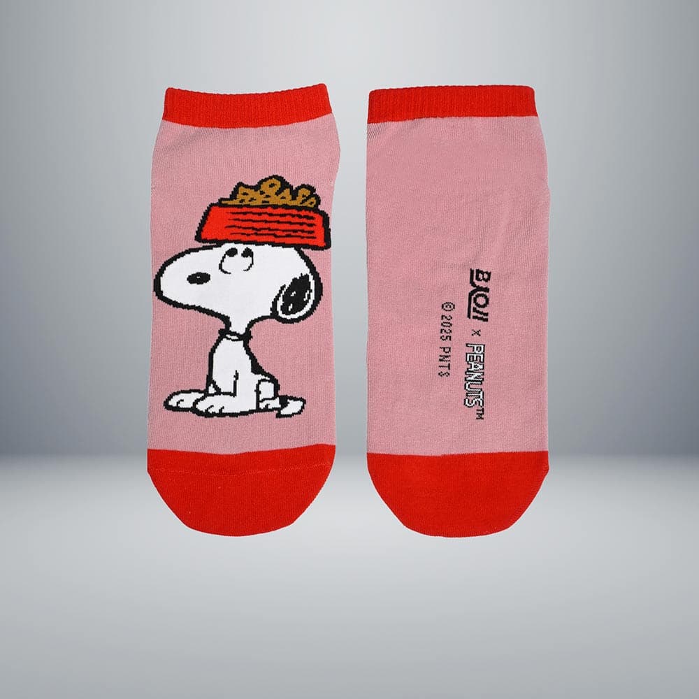 BAOJI x PEANUTS Ankle Socks 005 Snoopy Bowl Up